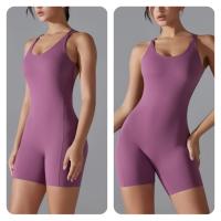 Conjunto de Yoga de una pieza para mujer, mono ajustado deportivo con espalda descubierta, pelele para realzar el trasero, mono corto para gimnasio y Fitness - details 19