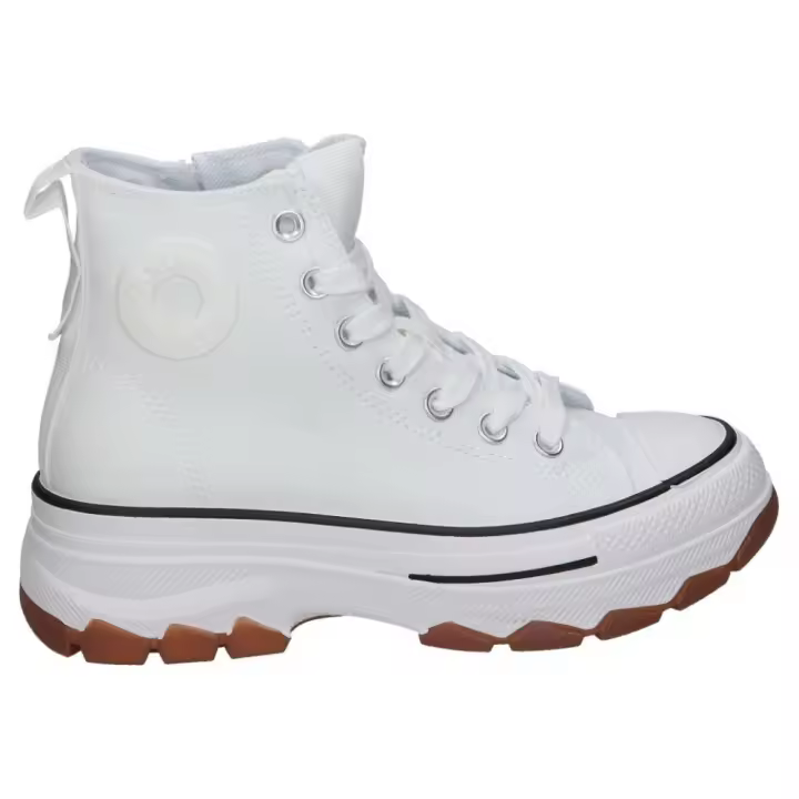 REFRESH | Zapatillas Altas Refresh para Moda Joven – Deportivas en Color Blanco – Sneakers con Cordones y Cremallera – Con Plataforma Media y Cómoda – Estilo Casual – Máximo Ajuste – Modelo 172476 - 1