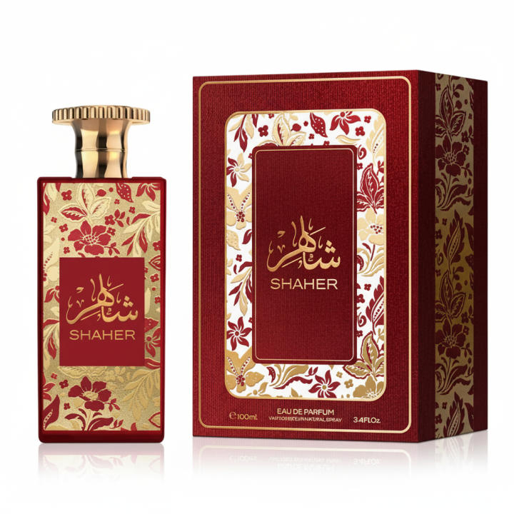 Perfume Shaher Eau de Parfum, fragancia intensa y sofisticada con carácter oriental. Aroma envolvente y elegante, ideal para ocasiones especiales o uso diario. Presentado en frasco de 100 ml con estuche original. 🚚 Envíos a España 24/48 horas.