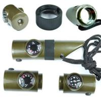 Silbato De Supervivencia Jungle 7 En 1 Con Compas Espejo Linterna Magnificador Luz LED Y Termómetro Herramienta De Almacenamiento Para Senderismo - details 8