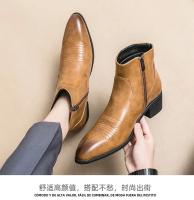 Botas De Negocios Para Hombre Estilo Británico Vintage Hechas a Mano En Cuero PU Botas De Tobillo Materiales De Suela Y Lining De PU - details 8