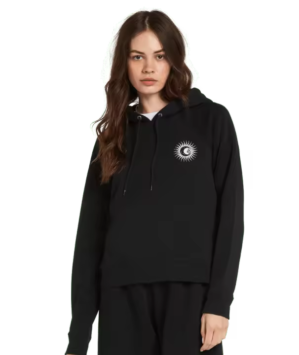Volcom Sudadera con Capucha Truly Stokin Negra y Blanca para Mujer - 1
