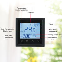 Termostato Digital Inteligente 16A Para Calentamiento Por Piso Con Pantalla Táctil LED Sensor NTC Control De Calor Eléctrico Para El Hogar - details 2