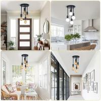 1Pc Lámpara De Techo Moderna Negra Con Base E27 Para Dormitorio Cocina Pasillo Corredor Sin Bombilla Adecuada Para Iluminación Diaria - details 2