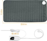 Manta Electrica，Almohadilla TéRmica,Almohadilla De Calefacción EléCtrica Con Apagado AutomáTico Y 6 Temperaturas Almohadilla De Calefacción. (Gris Oscuro, 30x60cm) - details 0