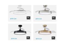 FABRILAMP ALTA GAMA Ventilador Dc 48w Micenas Color Blanco,Niquel,Negro,Cuero 3asp.91d 6vel 4800lm 3000-4500-6000k Remoto+Regulables intensidad+memoria+temporiz 25 Incluye mando a distancia y dos tijas de 10 y 25 centímetro CALIDAD DE CONFIANZA - details 0