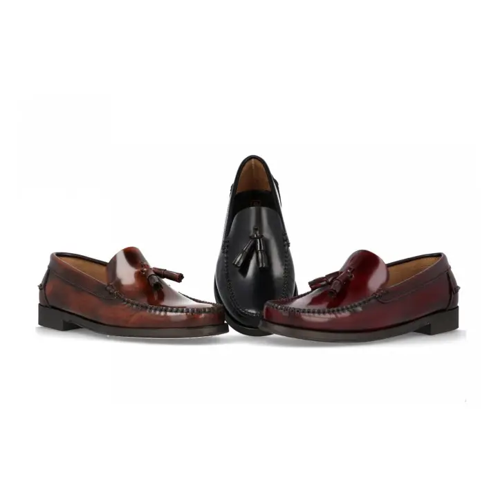 Mº014 - DI PRIETO ZAPATO CABALLERO PIEL   COLORES : NEGRO , BURDEOS , CUERO   TALLAS: 39 AL 46  CORTE EXTERIOR: PIEL FLORENTIK  FORRO INTERIOR: PIEL   PLANTILLA: PIEL   ALTURA TACÓN / CUÑA : 2,5 CM.  PISO : CUERO - 1