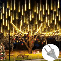 1pc Luces De Show De Meteorito Lluvia Caída De Luz 8 Tubo LED Caída De Nieve Luz De Gota De Agua Para Decoración De Fiesta De Boda Y Navidad - details 0