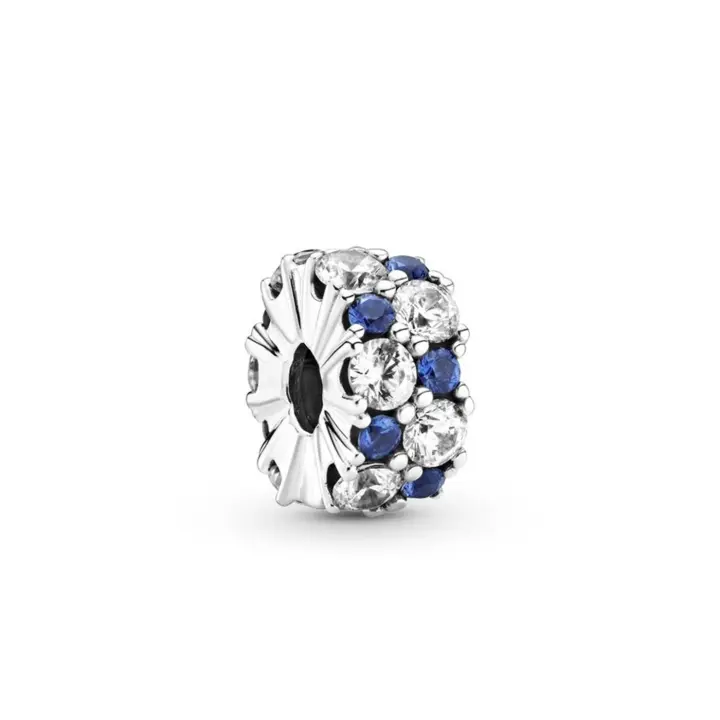 Clip Transparente y Azul Brillante Siliconado PANDORA 799171C01 - 1