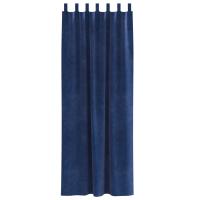 Cortinas Blackout vidaXL con lazos colgantes 2 pcs de terciopelo azul oscuro - details 2