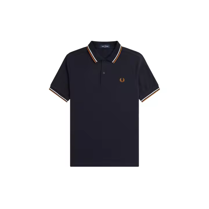 Fred Perry Slim Fit Twin Tipped Polo Navy / Ecru / Nut Flake - 1