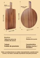 Tabla De Corte De Madera Acacia Con Mango Bloque De Corte De Carne Para Frutas Y Carne Herramienta De Cocina Segura Antideslizante Rectangular - details 8