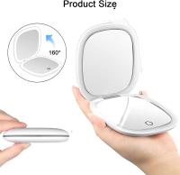 Espejo compacto, Espejo de viaje Iluminado con augmentation, de doble cara, regulable, portátil, Cabe En carteras y bolsillos, recargable por USB - details 6