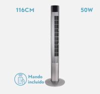 FABRILAMP Ventilador De Torre Principe Plata 3vel 50w Remoto Oscilante Temporizador 116x32x32cm tres velocidades y tres modos de aire (natural-sueño-normal) con dos posiciones, fijo y rotatorio  Mando a Distancia INCLUÍDO y TEMPORIZADOR hasta 7,5 horas - details 0