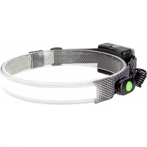 Linterna frontal, campo de visión extendido único, luces LED, diadema elástica duradera y súper brillante para acampar, hacer senderismo, andar en bicicleta, - 1