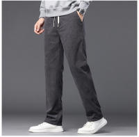 Pantalones De Corduroy Recto Para Hombre En Caqui Negro Gris Con Cintura Elástica Estilo Casual Suave Y Elástico Talla Baggy - details 12