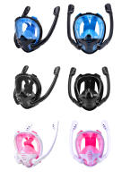 Máscara De Snorkel Con Visión Panorámica De 180° Antiniebla Y Antirreventón De Silicona Top Seco Diversión Subacuática Y Natación Con 2 Snorkels - details 13