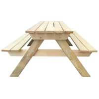 vidaXL Mesa de picnic de madera de pino 150x135x71,5 cm - details 2
