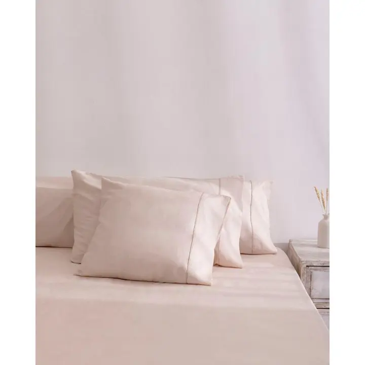 Sábana Bajera Don Algodon Satén Elba Beige - 1