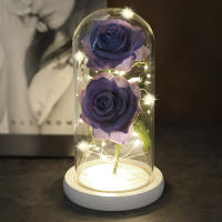 Lámpara De Rosas Rojas En Domos De Vidrio Base De Madera Belleza Y Bestia Regalo De San Valentín Y Navidad Decoración Para El Hogar - details 15