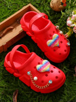 Clogs Casuales Para Niñas Con Decoraciones De Corazones Secado Rápido Ligeros Y Antideslizantes Adecuados Para Baños Internos Y Externos - details 10