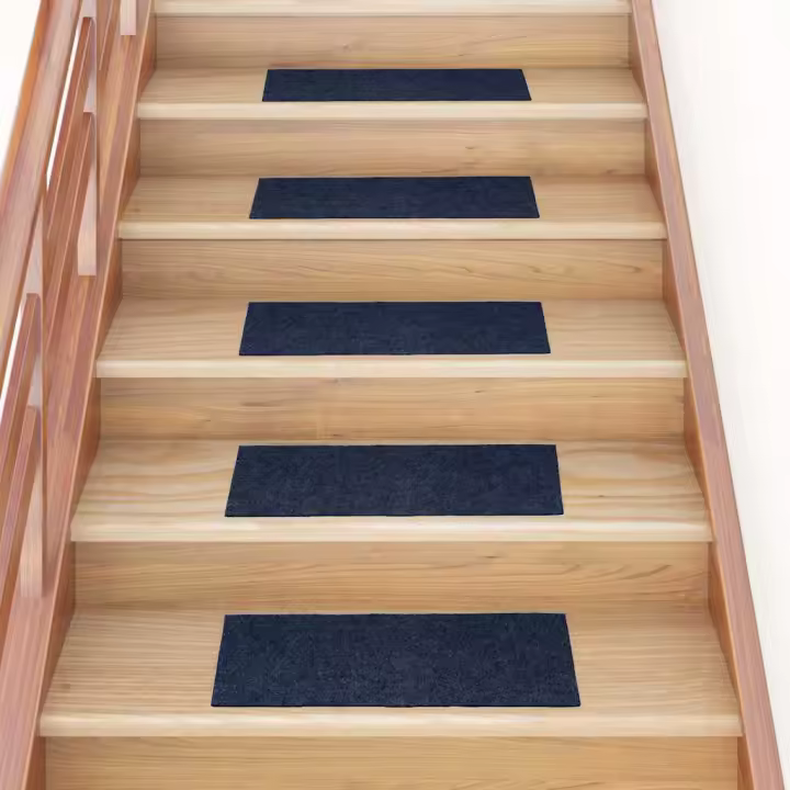 vidaXL Alfombrillas escaleras autoadhesivas 30uds azul 60x25 cm - 1