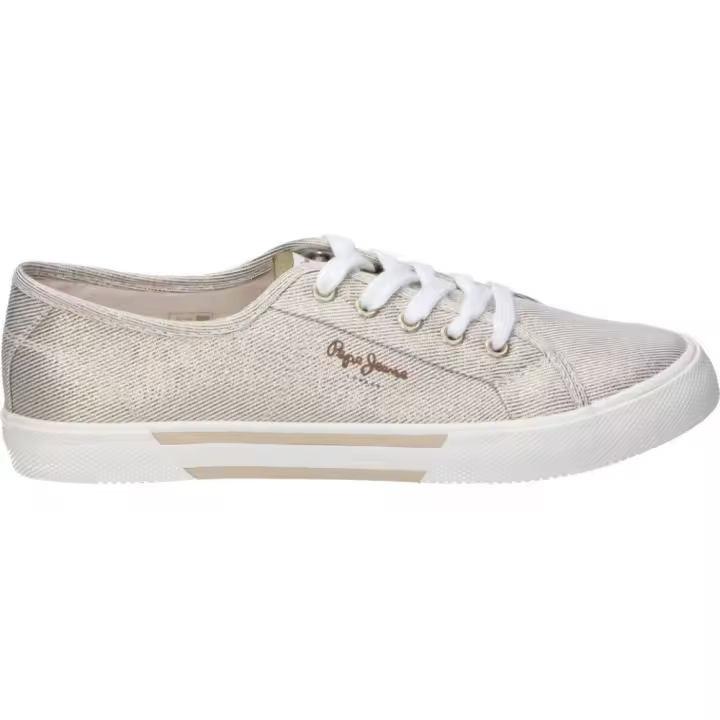 PEPE JEANS | Zapatilla London Bright B de Pepe Jeans para Moda Joven – Lonas en Color Dorado con Brillos – Sneaker con Cordones – Estilosas – Moda – Versátiles y Cómodas – Combinables – Modelo PLS31439-099 - 1