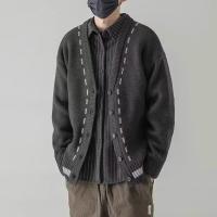 Nueva Cardigan De Punto Para Hombre Chaqueta De Otoño Con Cuello Redondo Estilo Casual De Poliéster Abrigo Masculino - details 4