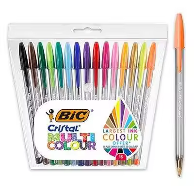 BIC Cristal Multicolor - Pack de 15 Bolígrafos de Bola - 1