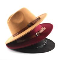 Nueva Moda Sombrero Fedora De Lana Para Hombre Otoño Invierno Amplio Algodón Imitación Paja Mujer Iglesia British Hat - details 0