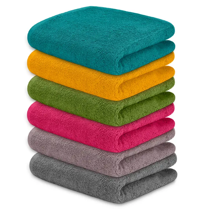 Paños de Cocina 100% Algodón – Pack de 6, Pack de 12 - Trapos Absorbentes 400GSM – Multifunción sin Marcas ni Residuos - Colores Lisos – Suaves, Reutilizables, Absorbentes y Lavables a Máquina - Calidad Premium - 1