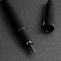 HongDian 517D Pluma Fuente De Tinta Mate Negra Con Clip De Plata Y Punta Curva EF F Para Escuela Y Oficina Suministros De Papelería Regalos - details 6