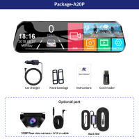 Cámara De Coche Con Pantalla Táctil De 10 Pulgadas 1080P DVR Grabadora De Video Espejo Dual Lente Streaming Grabadora De Conducción Negro - details 17