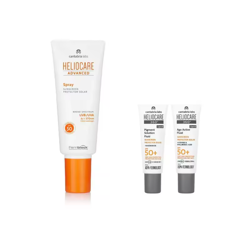 Heliocare Spf 50+ Spray 200 ml + Regalo Protector Age Fluid y Pigment Fluid 3 ml - 1