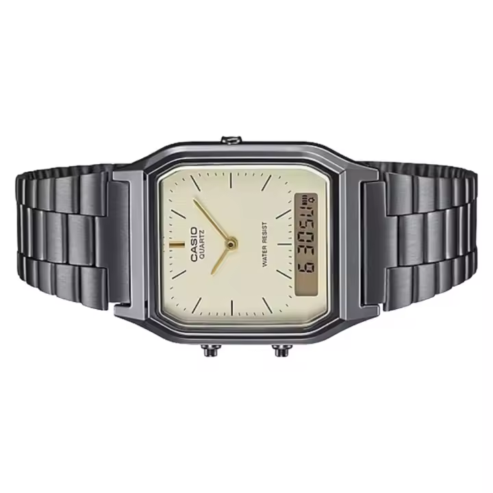 Reloj Casio VINTAGE EDGY AQ-230GG-9A unisex dial analógico y digital Hora dual - alarma - 1