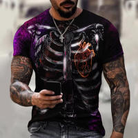 Camiseta De Terror Con Esqueleto 3D Para Hombres Y Mujeres Moda Oversize Manga Corta Camisetas De Calle Para Niños Ropa Top - details 6