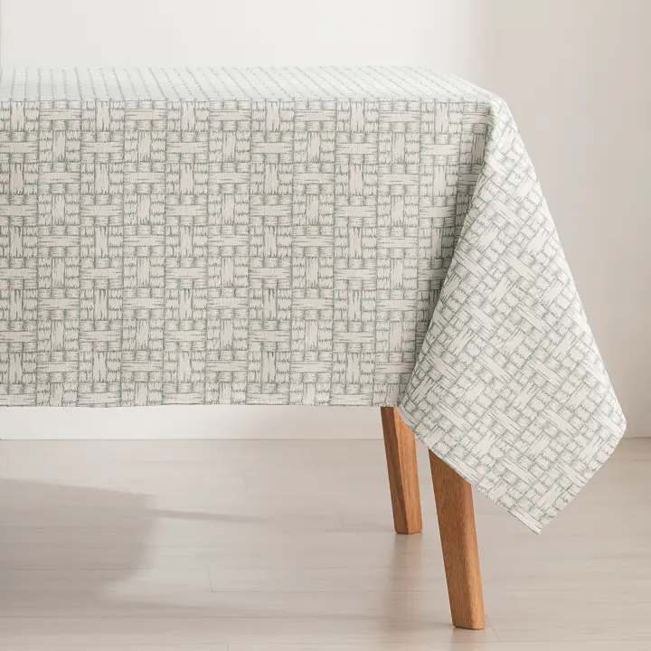 GAMUSI - Mantel jacquard premium rectangular alto grosor, tacto tela, caída natural, diseño con textura Elbrus - 1
