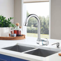 Grifo De Cocina Plegable Cromado De Latón Rotación De 360 Grados Para Ventana Interior Hilo G1/2 Monomando Agua Fría - details 3