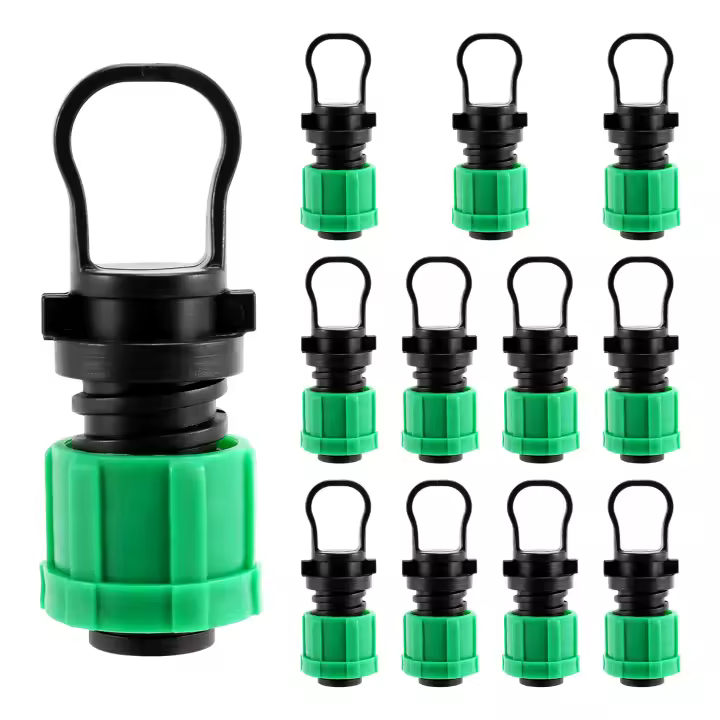 Tapón Universal de 1/2 pulgada para Tubo de Riego por Gotas con 16mm Tapa de Manguera de Sprinkler Sistema de Jardinería al Aire Libre - 1