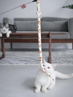 Juguete Interactivo Para Gatos Varita Telescopio Con Pluma Y Caterpillar Colorido Divertido Accesorio Para Mascotas Material Suave PP Y Veludo - details 6