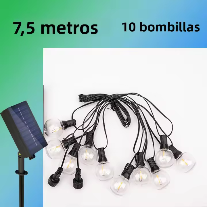 Luz De Cadena De Globos LED Solar G40 Para Bodas Y Fiestas En Exteriores Impermeable IP44 Fuente De Energía Solar Para Jardín Y Aves De La Paz - 1