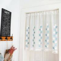 Valance De Cortina Sutil Con Bordado De Hojas Coloridas Para Cocina Material De Poliéster 100% Estilo Coreano Con Bolsa Para Rodamiento - details 3