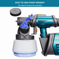 Pistola de Pintura Eléctrica Tilswall Shark 800W, 1300ml, 3 Boquillas, 3 Patrones de Pulverización, Manguera de 2.5m, velocidad máxima de 1200 ml/min, Alta Potencia, Fácil de Usar y Limpiar, Ideal para Muebles y Paredes - details 2