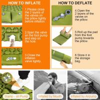 Colchón De Acampar Doble Inflable Con Almohada Y Tela Impermeable Para Senderismo Plegable Matrícula De Viaje Ligera - details 14