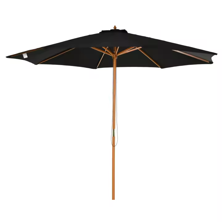 Outsunny Sombrilla Parasol de Jardín Ø300x250 cm con Sistema de Pestillo de Fijación Techo Ventilado y Poste Desmontable de Madera para Terraza Patio Exterior - 1