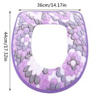 Cubierta De Inodoro Floral Calefactor Tapa Suave Con Cierre De Cremallera Lavable Para Baño Eco-amigable Set Individual - details 7