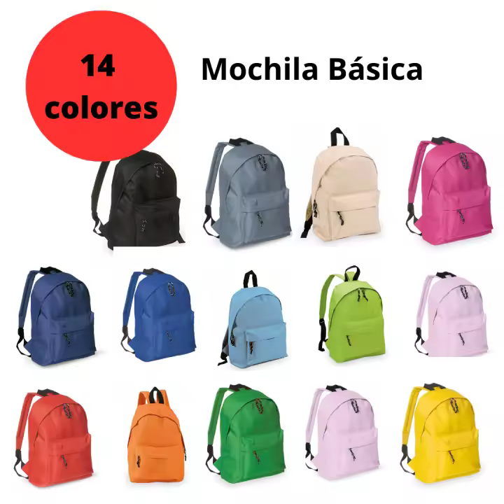 AKARURE Mochila Básica Poliéster Económica en 14 Colores - Resistente y Cómoda - 1