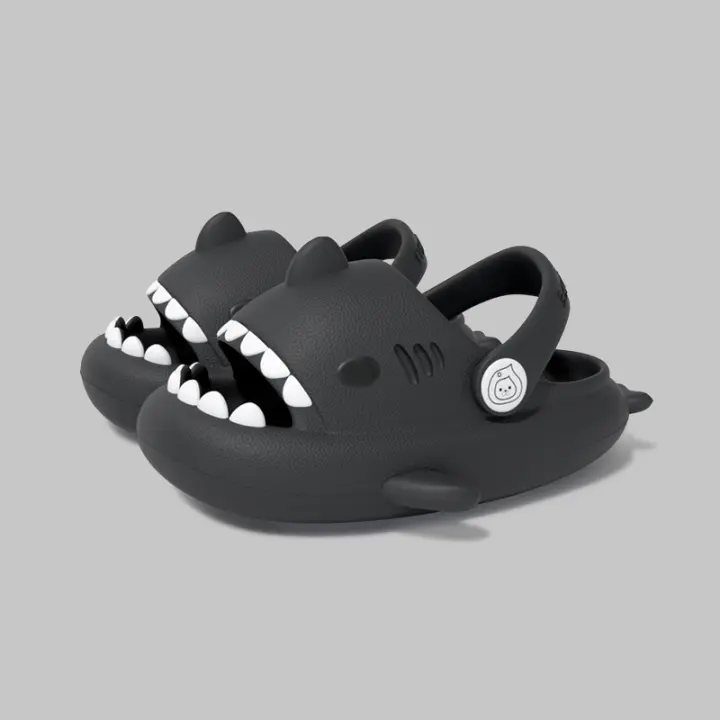 Mov Gran oferta de zapatos con correa de tiburón para niños y niñas, lindas sandalias antideslizantes con dibujos animados para bebés. - 1