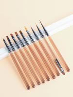 9PCS Cepillos De Uñas Acrílicos Con Efecto De Gradiente Y Florido Herramientas De Pintura Y Manicura Para Uñas UV Gel Liner Dibujo Y Pincel Combos - details 0