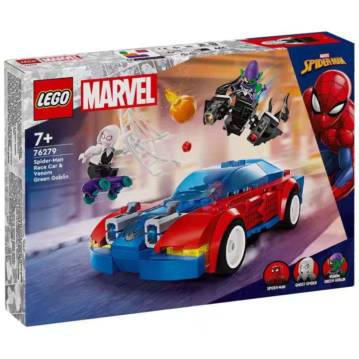 LEGO MARVEL - COCHE DE CARRERAS DE SPIDER-MAN Y DUENDE VERDE VENOMIZADO, 76279, TIENDA CON LICENCIA OFICIAL - 1